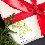 Winter Christmas Berries To and From Square Sticker<br><div class="desc">Winter Christmas berries TO and From square sticker.</div>