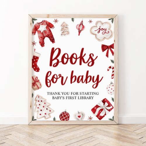 Winter Christmas Books for Baby Baby Shower Sign