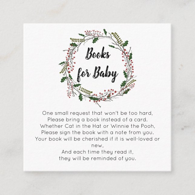 Winter Christmas Books for baby Enclosure Card (Front)