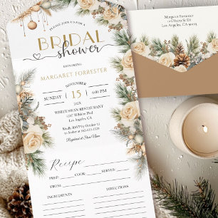 Winter Christmas Bridal Shower Recipe All In One Invitation