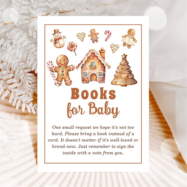 Winter Christmas Cookie Baby Shower Books For Baby Enclosure Card (Creator Uploaded)