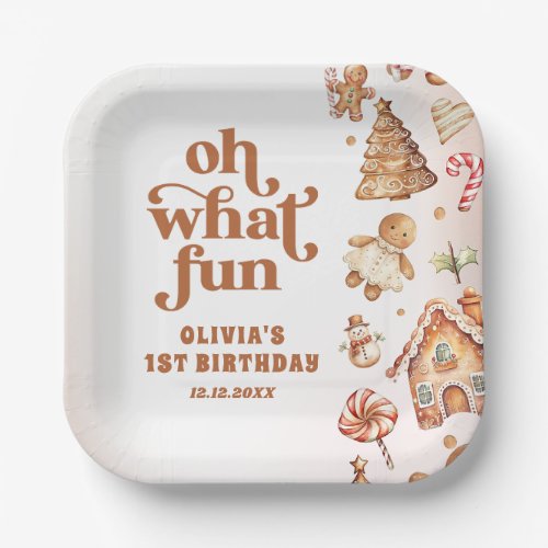 Winter Christmas Cookie Birthday Paper Plates