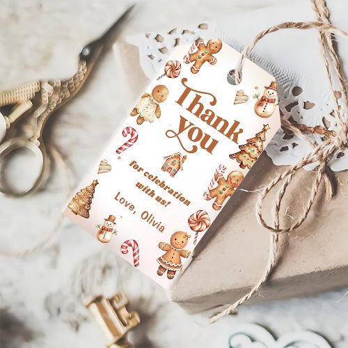 Winter Christmas Cookie Birthday Party Gift Tag