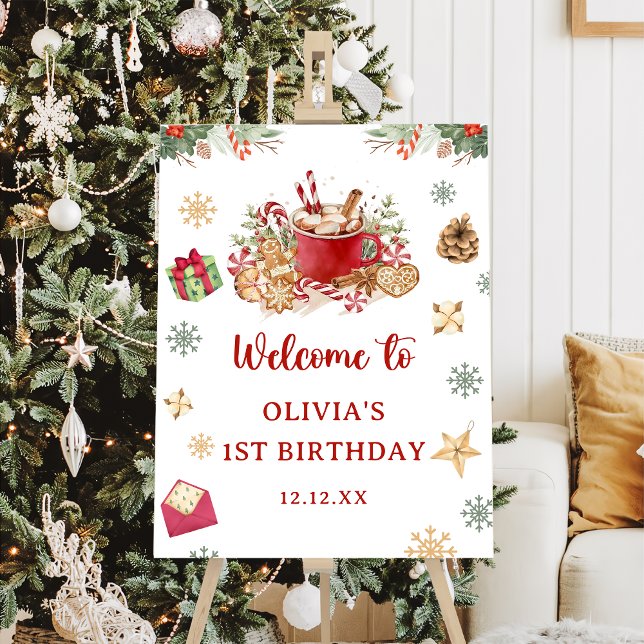 Winter Christmas Cookie & Cocoa Birthday Welcome Foam Board (Creator Uploaded)
