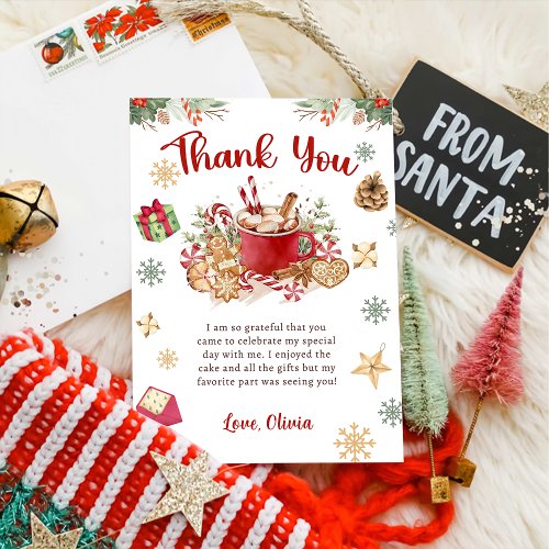 Winter Christmas Cookies Birthday Thank You Card