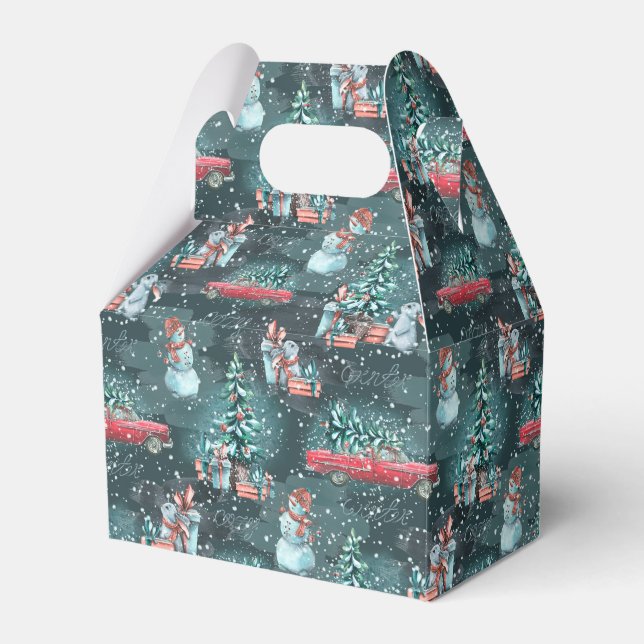 Winter Christmas Cozy  Favor Boxes (Front Side)