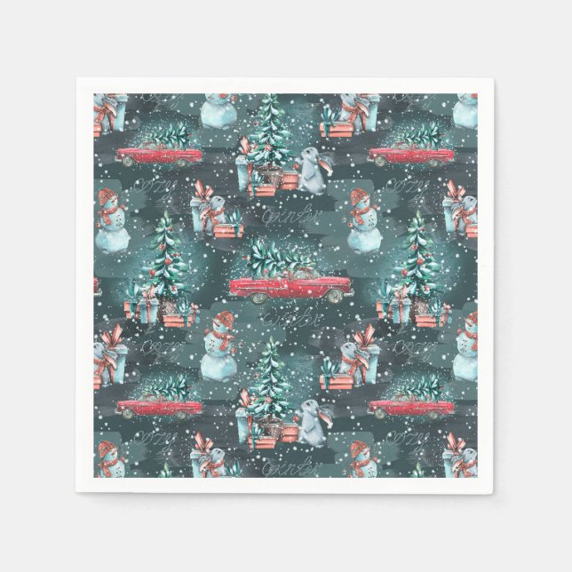 Winter Christmas Cozy Napkins (Front)