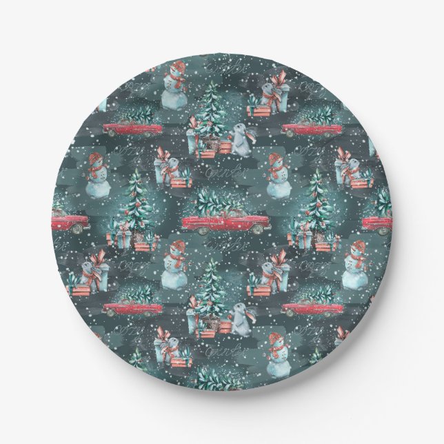 Winter Christmas Cozy  Paper Plates (Front)