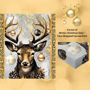 Winter Christmas Deer – Faux Wrapped Canvas Print