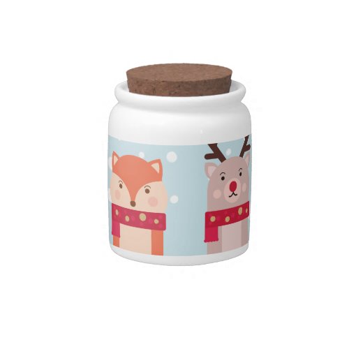 Winter Christmas Deer Polar Bear Penguin  Fox Candy Jar