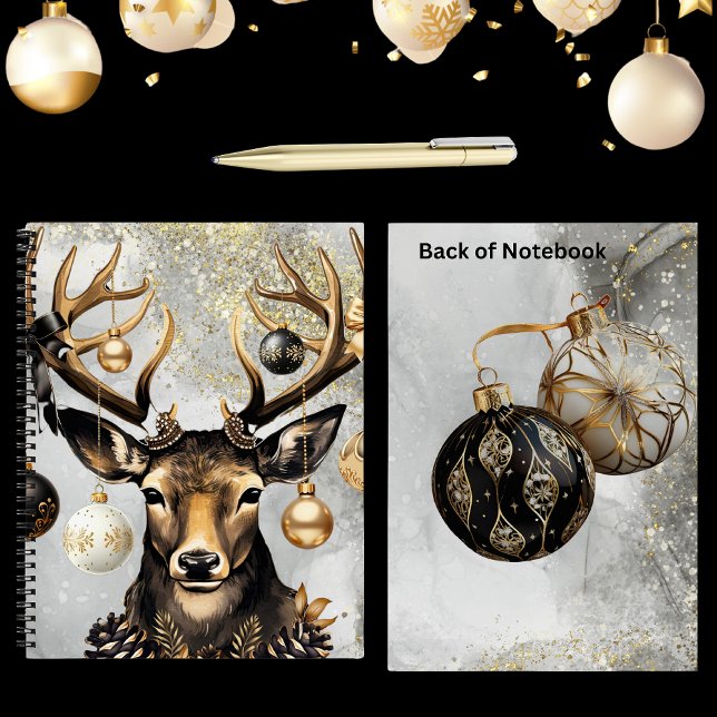 Winter Christmas Deer – Spiral Notebook (Organize all of your Christmas to-do's with this stylish notebook)