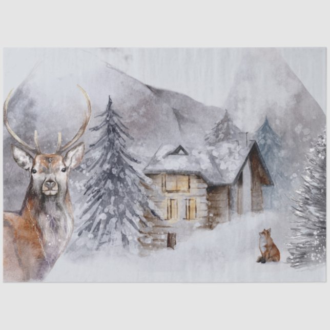 Winter Christmas Design 1 Tissue Paper (Front)