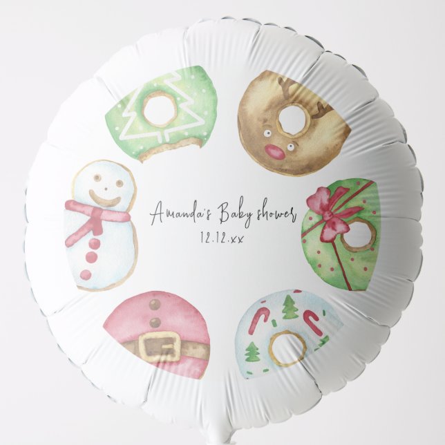 Winter Christmas donuts baby shower Balloon (Front)