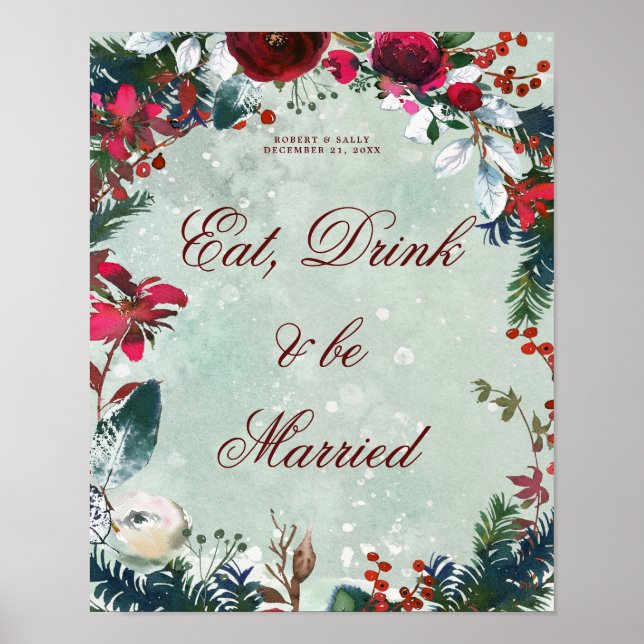 winter christmas eat drink be married sign wedding (Front)