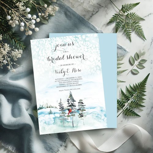 Winter Christmas Evergreen Bridal Shower Invitatio Invitation