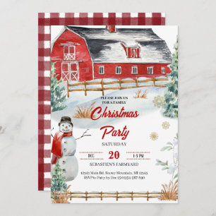 Winter Christmas Farm Party Invitation