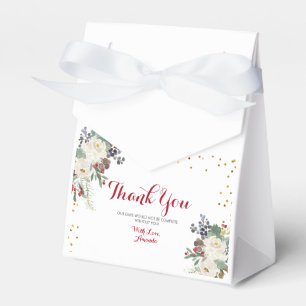 Winter Christmas Floral Bridal Shower Favor Box