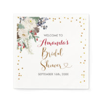 Winter Christmas Floral Bridal shower Napkin