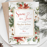 Winter Christmas Floral Snow in Love Bridal Shower Invitation<br><div class="desc">Winter Christmas Floral Snow in Love Bridal Shower Invitation</div>