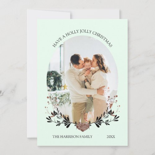 Winter Christmas Frame Photo Green 