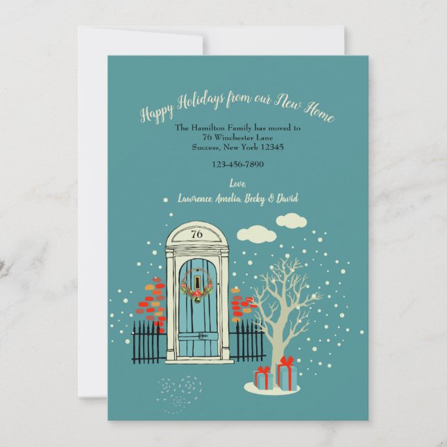 Winter Christmas Front Door 2 Moving Announcement (Front)