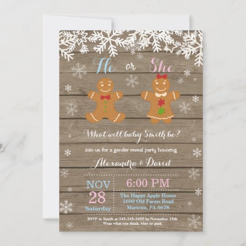 Winter Christmas Gender Reveal Invitation