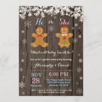 Winter Christmas Gender Reveal Invitation