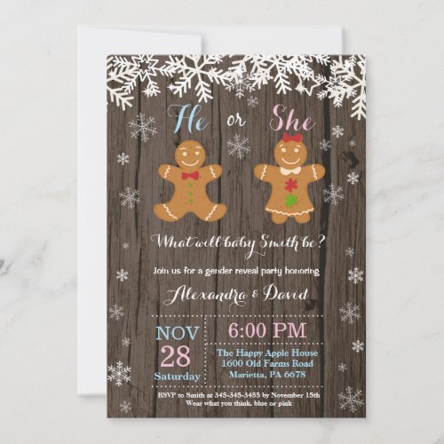 Winter Christmas Gender Reveal Invitation