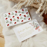 Winter Christmas Girl Baby Shower Books for Baby Enclosure Card<br><div class="desc">Encourage a festive tradition with our Winter Christmas Girl "Books for Baby" Card, adorned with holly and winter greenery. Perfect for adding a touch of seasonal charm to your baby shower, this card invites guests to share their favorite stories for the little one’s library. Matching items in our store Cava...</div>