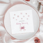 Winter Christmas Girl Baby Shower Napkins<br><div class="desc">Celebrate the arrival of your little girl with this charming winter-themed baby shower Napkins. Featuring a teal Christmas tree adorned with a delicate blush pink bow and surrounded by pastel snowflakes, this elegant design blends festive charm with a soft, coquette touch. Perfect for creating a memorable winter baby shower with...</div>
