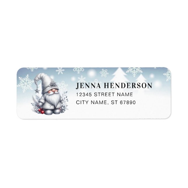 Winter Christmas Gnome Return Address Labels (Front)