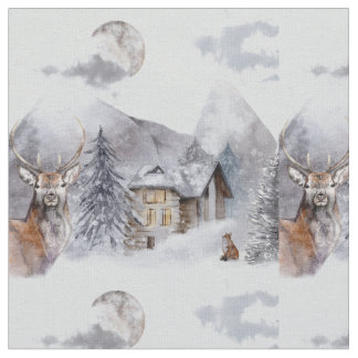Winter Christmas Highlands Fabric