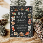 Winter Christmas Holiday Baby Shower Chalkboard Invitation<br><div class="desc">Baby It's Cold Outside! Invite your guests with this modern winter baby shower invitation featuring watercolor Christmas holiday elements in vibrant red, green and white on a rustic chalkboard background. Personalize the invite with your details and if you want to further re-arrange the style and placement of the text, please...</div>