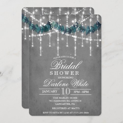 Winter Christmas Holiday Bridal Shower Invitation