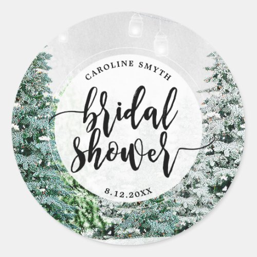 winter christmas holiday bridal shower sticker