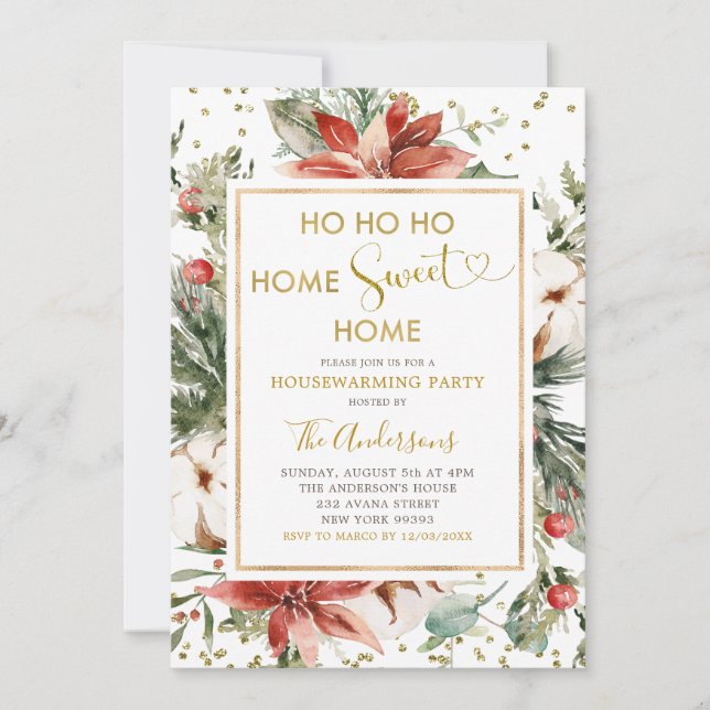 Winter Christmas Holiday Housewarming Party Invite (Front)