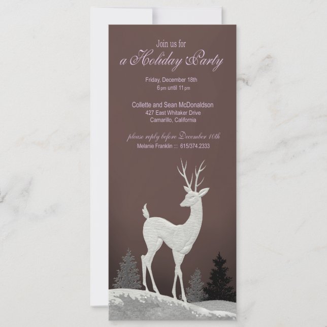 Winter Christmas Holiday Party Invitation (plum) (Front)