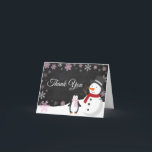 Winter Christmas Holiday Pink Snowflake Chalkboard Thank You Card<br><div class="desc">Winter Christmas Holiday Pink Snowflake Chalkboard Thank You card</div>