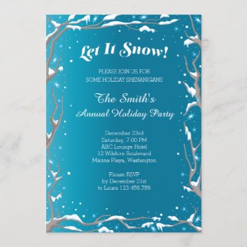 Winter Christmas Holiday Shenanigans Party Invitation by thepapershoppe at Zazzle