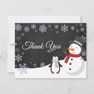 Winter Christmas Holiday Snowflake Thank You card