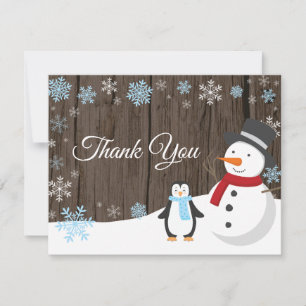 Winter Christmas Holiday Snowflake Thank You card