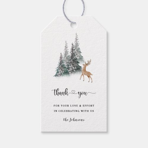 Winter Christmas holiday wishes thank you Gift Tags