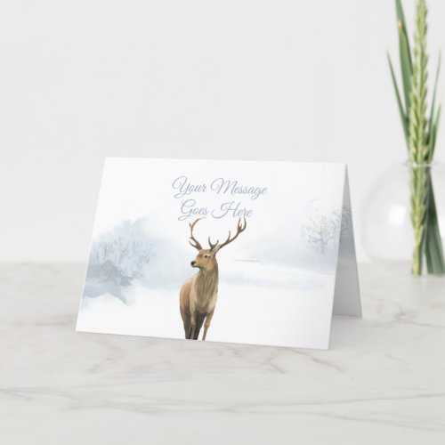 Winter Christmas Holidays Elegant Stag Holiday Card