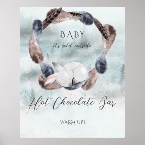 Winter Christmas Hot Chocolate Bar Baby Shower Poster