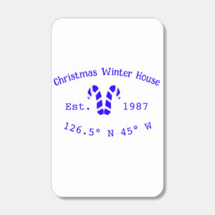 Winter Christmas house blue candy canes est. Year Matchboxes