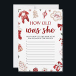 Winter Christmas How Old Was She Baby Shower Game Invitation<br><div class="desc">Winter Christmas How Old Was She Baby Shower Game</div>