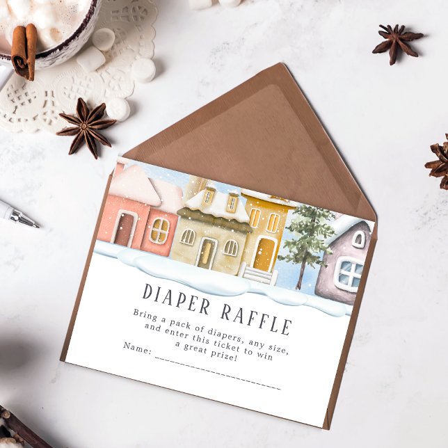 Winter Christmas It takes a Village Baby Shower   Enclosure Card (Creator Uploaded)