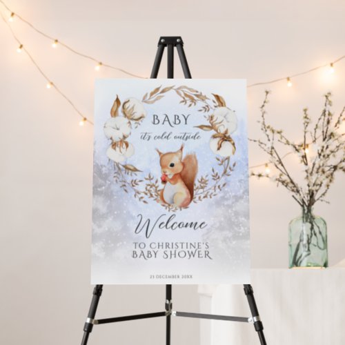 Winter Christmas Its Cold Outside Baby Shower Foam Board