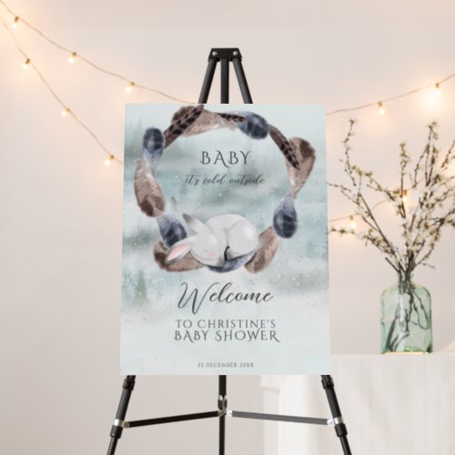 Winter Christmas Its Cold Outside Baby Shower Foam Board