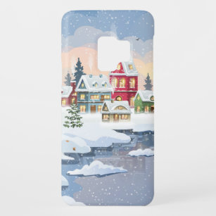 Winter Christmas landscape with snow-covered house Case-Mate Samsung Galaxy S9 Case